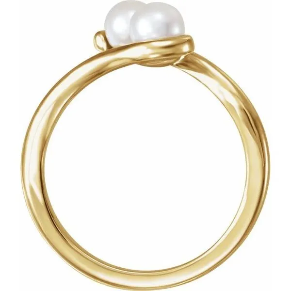 Two-Stone Pearl Ring Image 2 The Diamond Shop, Inc. Lewiston, ID
