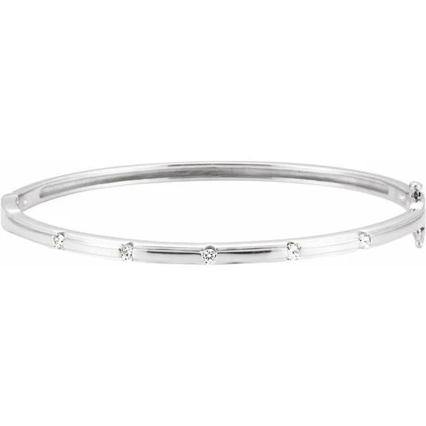 Accented Hinged Bangle Bracelet Arnold's Jewelry and Gifts Logansport, IN