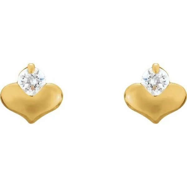 Youth Heart Earrings Image 2 Scirto's Jewelry Lockport, NY