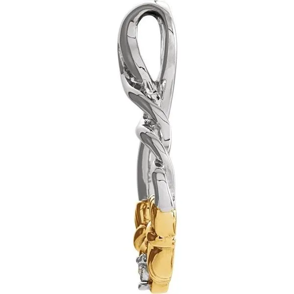 Accented Claddagh Pendant Image 2 Diny's Jewelers Middleton, WI