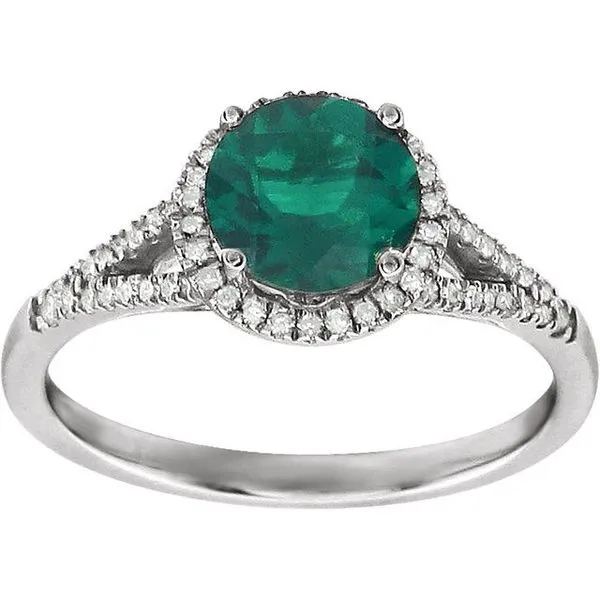Halo-Style Birthstone Ring Image 3 Hopman Jewelers Elkhart, IN