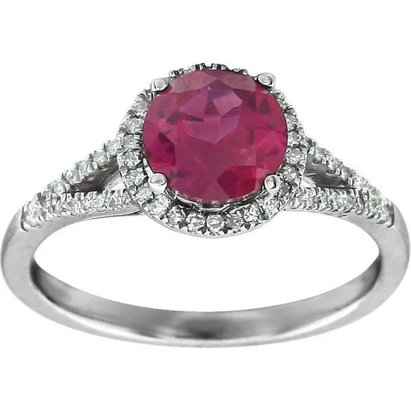 Halo-Style Birthstone Ring Image 3 Hopman Jewelers Elkhart, IN