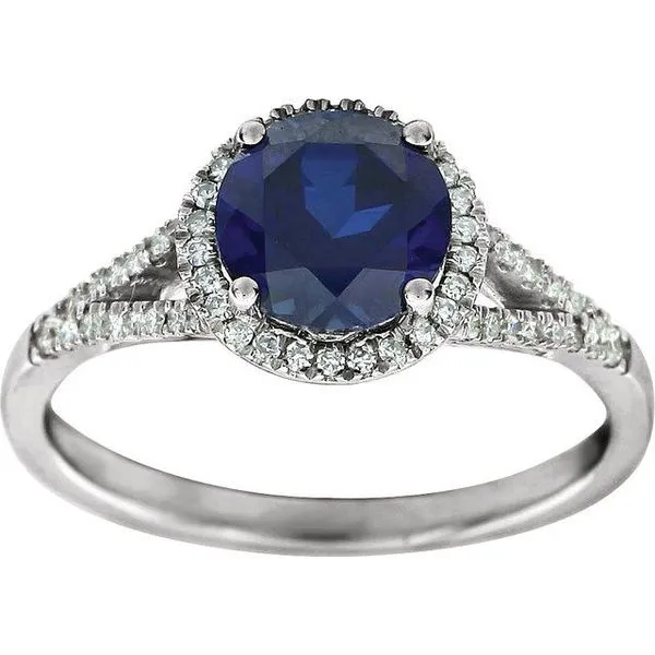 Halo-Style Birthstone Ring Image 3 Hopman Jewelers Elkhart, IN