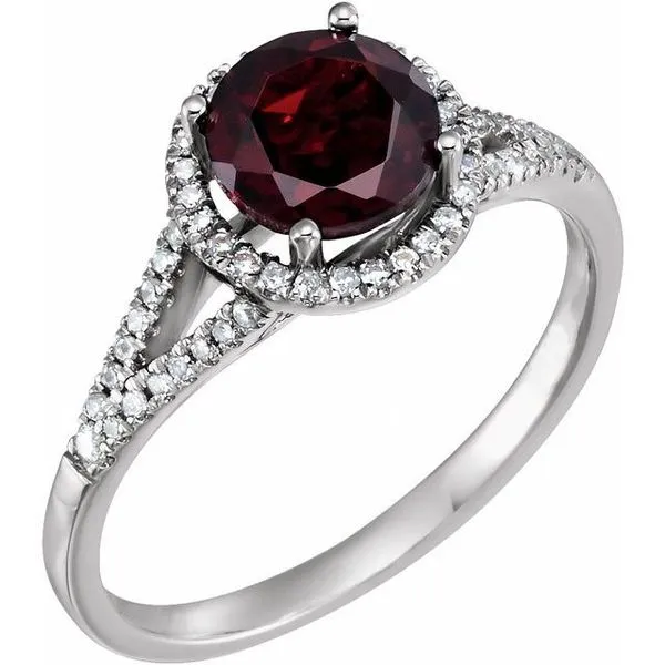 Halo-Style Birthstone Ring Jewelry Design Studio Jensen Beach, FL