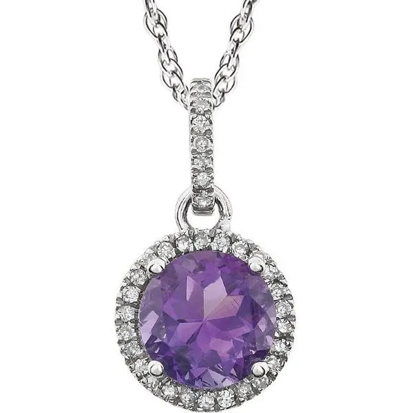 Halo-Style Birthstone Necklace Linwood Custom Jewelers Linwood, NJ