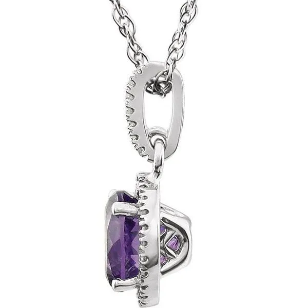 Halo-Style Birthstone Necklace Image 2 Hopman Jewelers Elkhart, IN