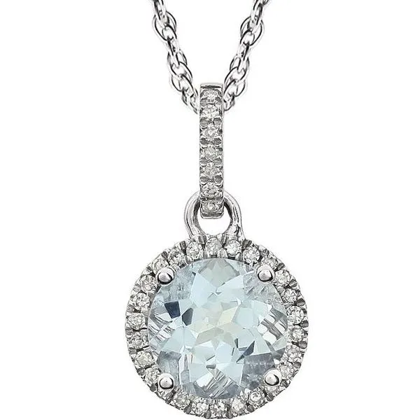 Halo-Style Birthstone Necklace Hopman Jewelers Elkhart, IN