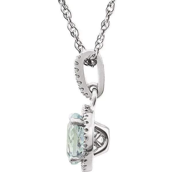 Halo-Style Birthstone Necklace Image 2 Hopman Jewelers Elkhart, IN