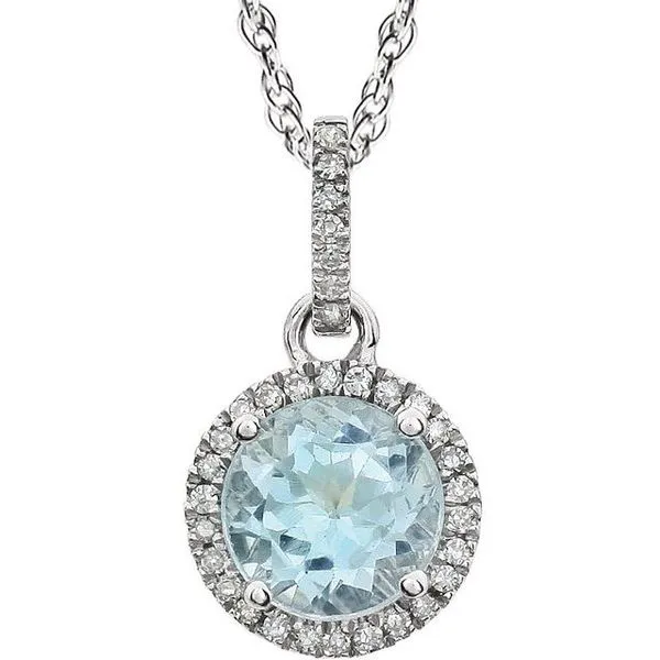 Halo-Style Birthstone Necklace Hopman Jewelers Elkhart, IN