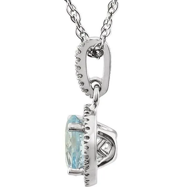Halo-Style Birthstone Necklace Image 2 Hopman Jewelers Elkhart, IN