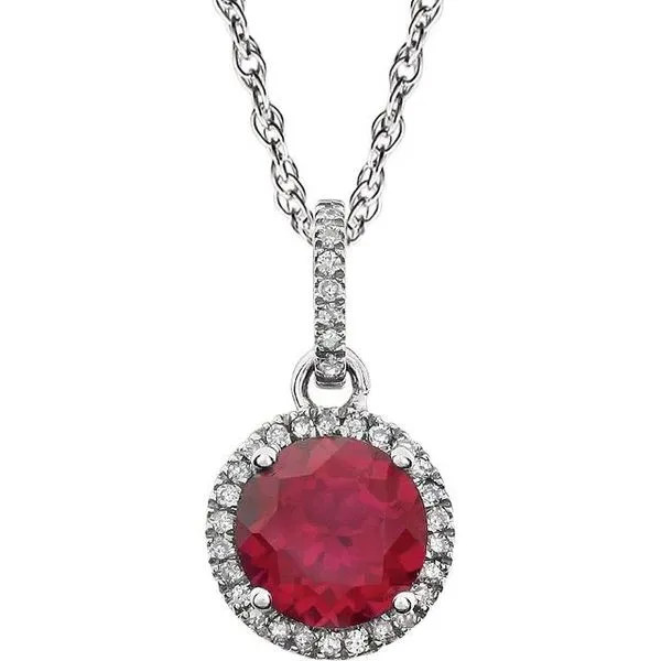 Halo-Style Birthstone Necklace Holly's Jewelry Mountain Home, AR