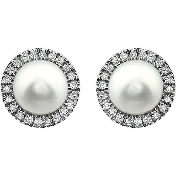 Round 4-Prong Halo-Style Birthstone Earrings Image 2 Moseley Diamond Showcase Inc Lexington, SC