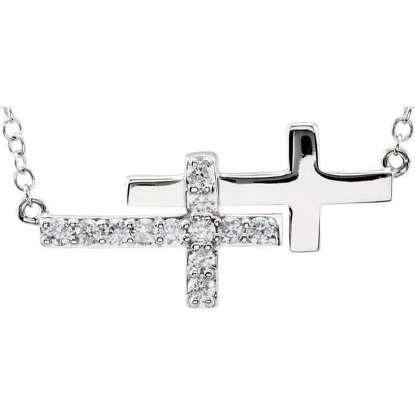 Sideways Double Cross Necklace Hopman Jewelers Elkhart, IN