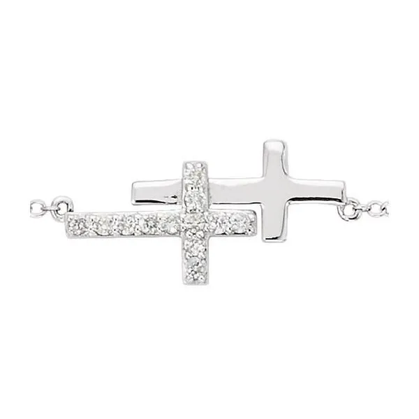 Sideways Double Cross Necklace Diny's Jewelers Middleton, WI