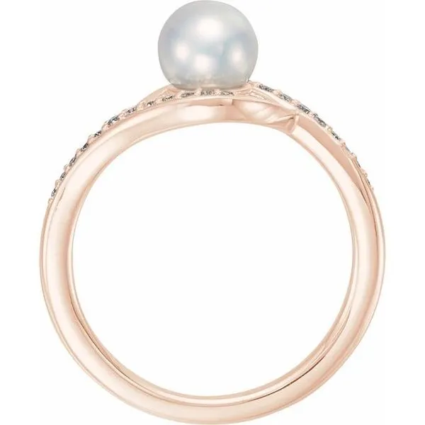 Pearl Bypass Ring Image 2 Linwood Custom Jewelers Linwood, NJ