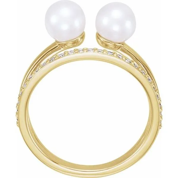Two-Stone Pearl Ring Image 2 Hopman Jewelers Elkhart, IN