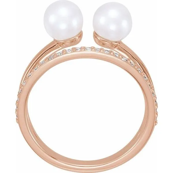 Two-Stone Pearl Ring Image 2 Hopman Jewelers Elkhart, IN