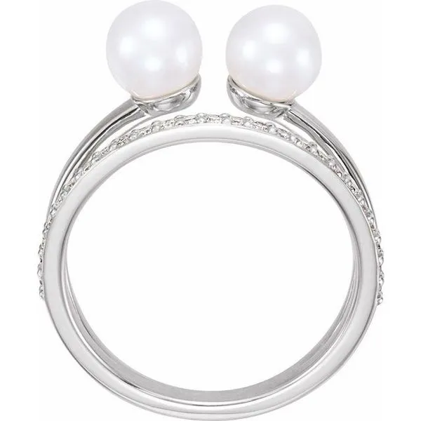 Two-Stone Pearl Ring Image 2 Hopman Jewelers Elkhart, IN