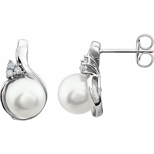 Accented Pearl Earrings Long Jewelers Chesapeake, VA
