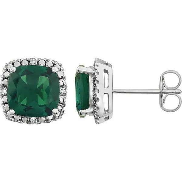 Cushion 4-Prong Halo-Style Earrings Hopman Jewelers Elkhart, IN
