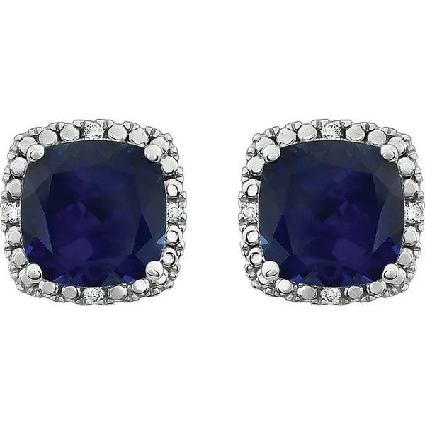 Cushion 4-Prong Halo-Style Earrings Image 2 Hopman Jewelers Elkhart, IN