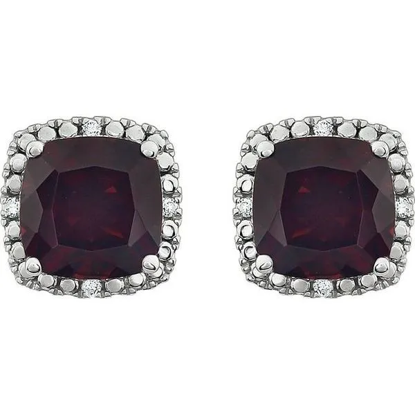 Cushion 4-Prong Halo-Style Earrings Image 2 Hopman Jewelers Elkhart, IN