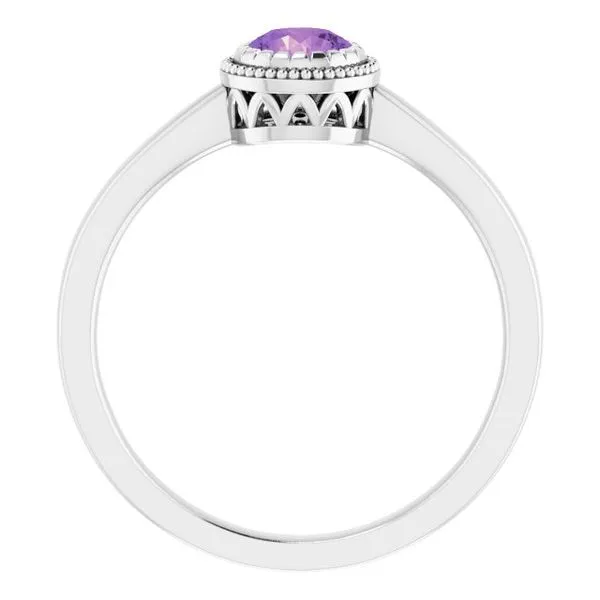 Solitaire Birthstone Ring Image 2 Becky Beck's Jewelry DeKalb, IL