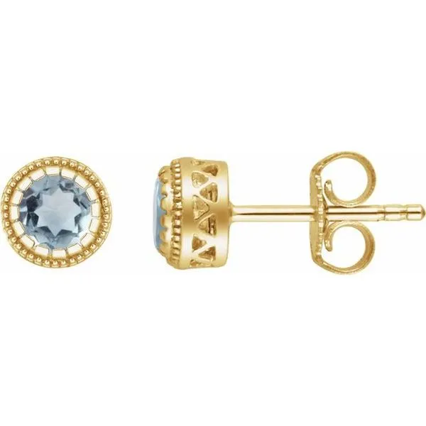 Round Bezel-Set Birthstone Stud Earrings Holly's Jewelry Mountain Home, AR