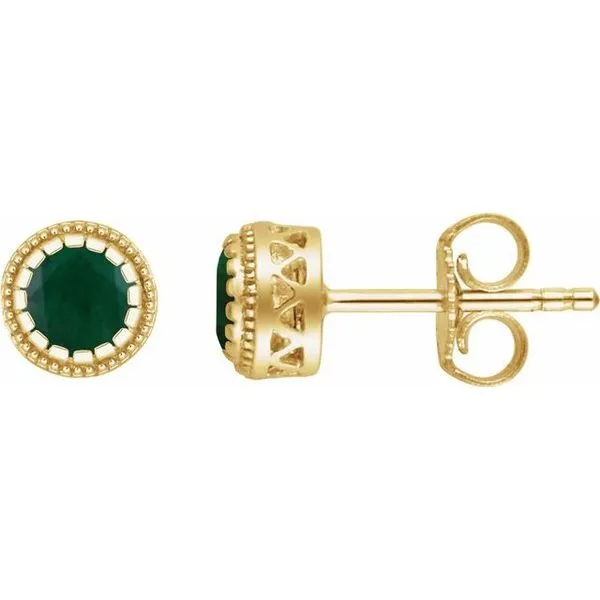 Round Bezel-Set Birthstone Stud Earrings Scirto's Jewelry Lockport, NY