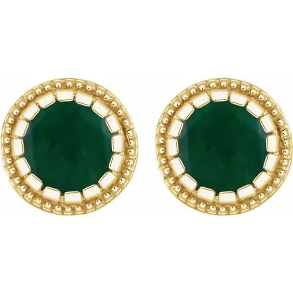 Round Bezel-Set Birthstone Stud Earrings Image 2 Scirto's Jewelry Lockport, NY
