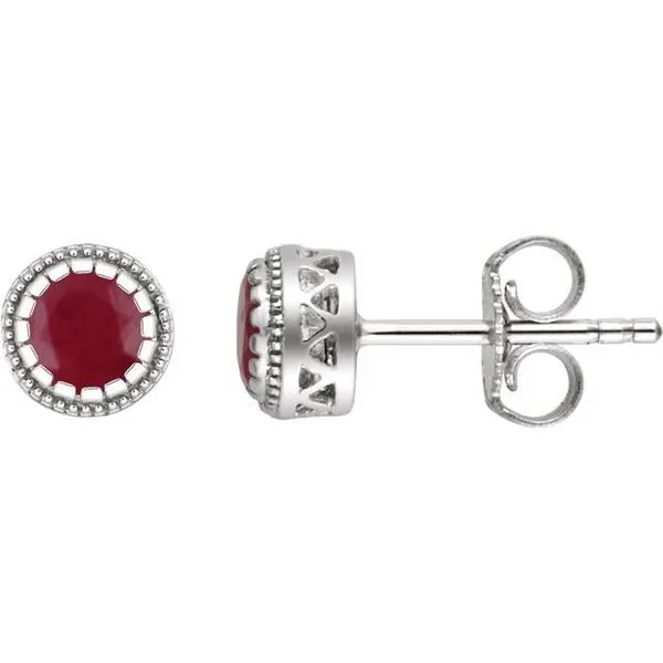 Round Bezel-Set Birthstone Stud Earrings Scirto's Jewelry Lockport, NY