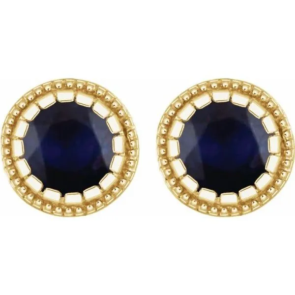 Round Bezel-Set Birthstone Stud Earrings Image 2 Scirto's Jewelry Lockport, NY