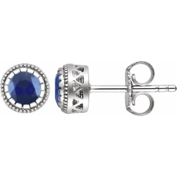 Round Bezel-Set Birthstone Stud Earrings Holly's Jewelry Mountain Home, AR