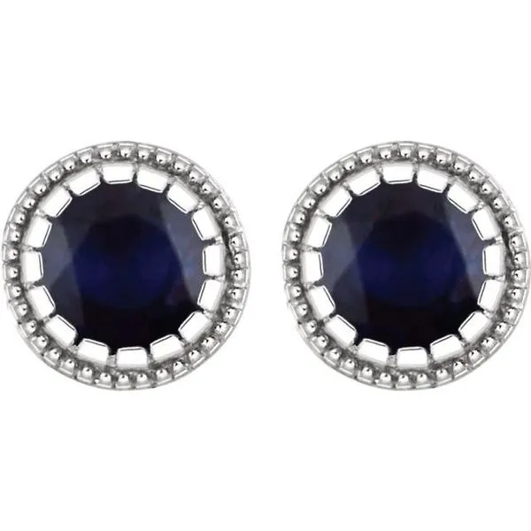 Round Bezel-Set Birthstone Stud Earrings Image 2 Scirto's Jewelry Lockport, NY
