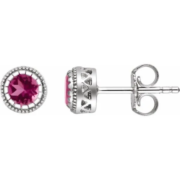 Round Bezel-Set Birthstone Stud Earrings Holly's Jewelry Mountain Home, AR