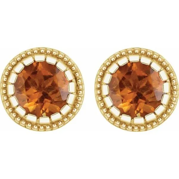 Round Bezel-Set Birthstone Stud Earrings Image 2 Scirto's Jewelry Lockport, NY