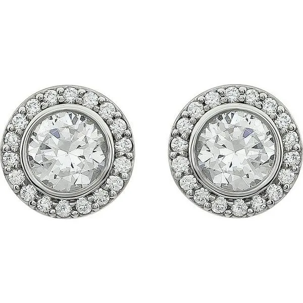 Halo-Style Earrings Image 2 Hopman Jewelers Elkhart, IN