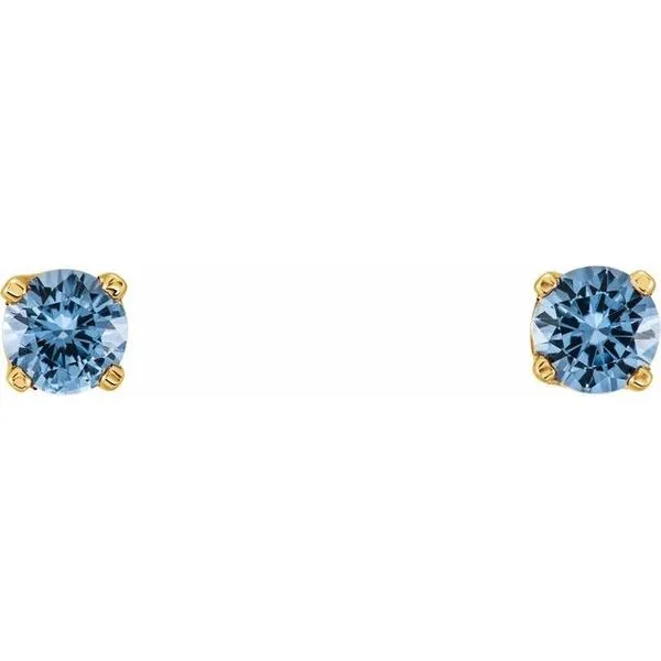 Round 4-Prong Youth Birthstone Stud Earrings Image 2 Long Jewelers Chesapeake, VA