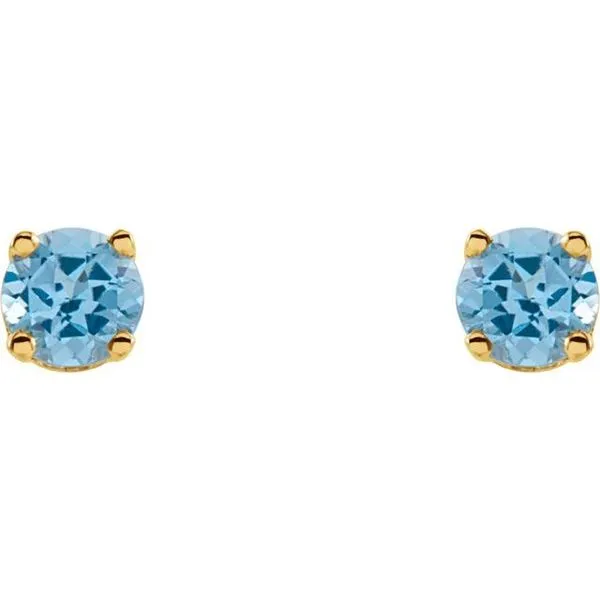 Round 4-Prong Youth Birthstone Stud Earrings Image 2 Smith Jewelers Franklin, VA