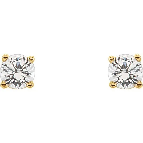 Round 4-Prong Youth Birthstone Stud Earrings Image 2 J. Meredith Jewelers Delafield, WI