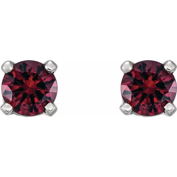 Round 4-Prong Youth Birthstone Stud Earrings Image 2 Hopman Jewelers Elkhart, IN