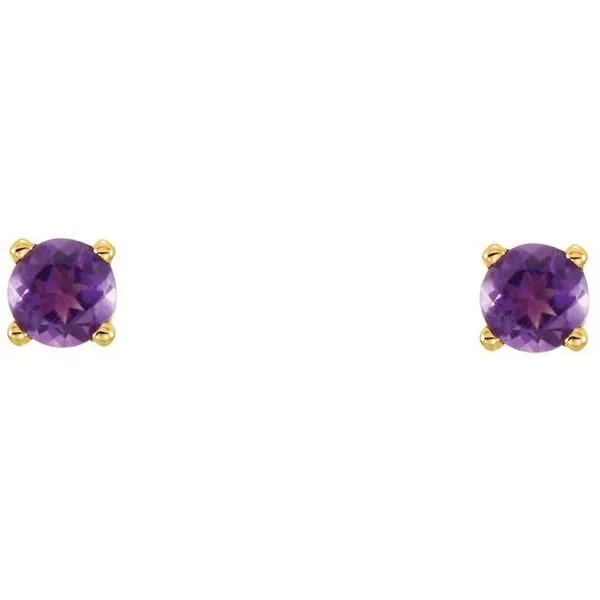 Round 4-Prong Youth Birthstone Stud Earrings Image 2 Scirto's Jewelry Lockport, NY