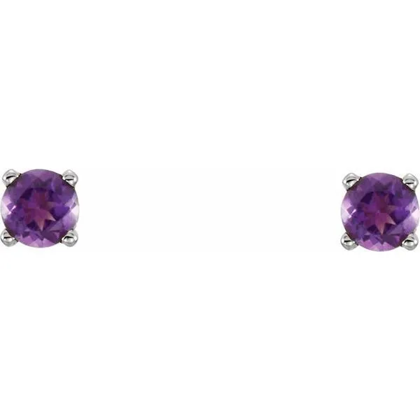 Round 4-Prong Youth Birthstone Stud Earrings Image 2 Holly's Jewelry Mountain Home, AR