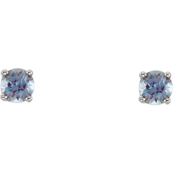 Round 4-Prong Youth Birthstone Stud Earrings Image 2 Long Jewelers Chesapeake, VA