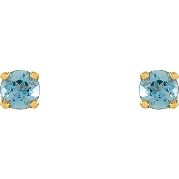 Round 4-Prong Youth Birthstone Stud Earrings Image 2 J. Meredith Jewelers Delafield, WI