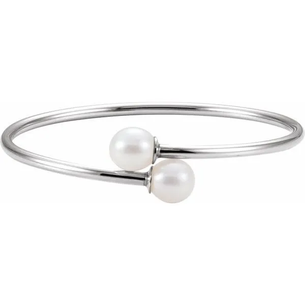 Flexible Pearl Bangle Bracelet J. Meredith Jewelers Delafield, WI