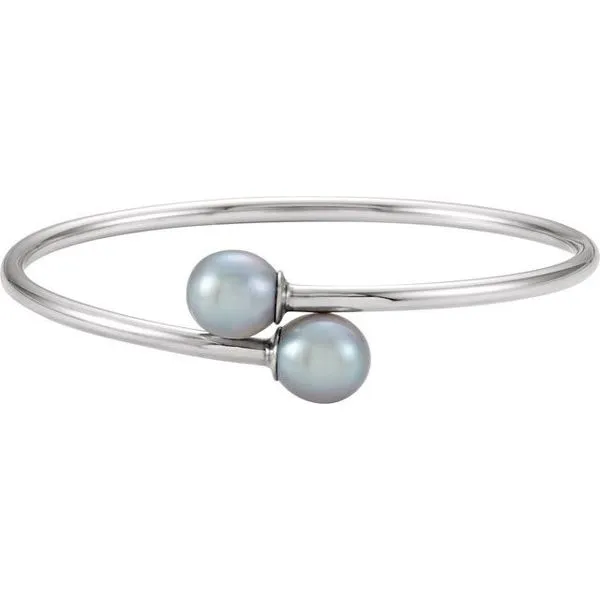 Flexible Pearl Bangle Bracelet Scirto's Jewelry Lockport, NY