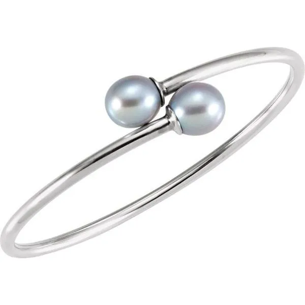 Flexible Pearl Bangle Bracelet Image 2 Long Jewelers Chesapeake, VA