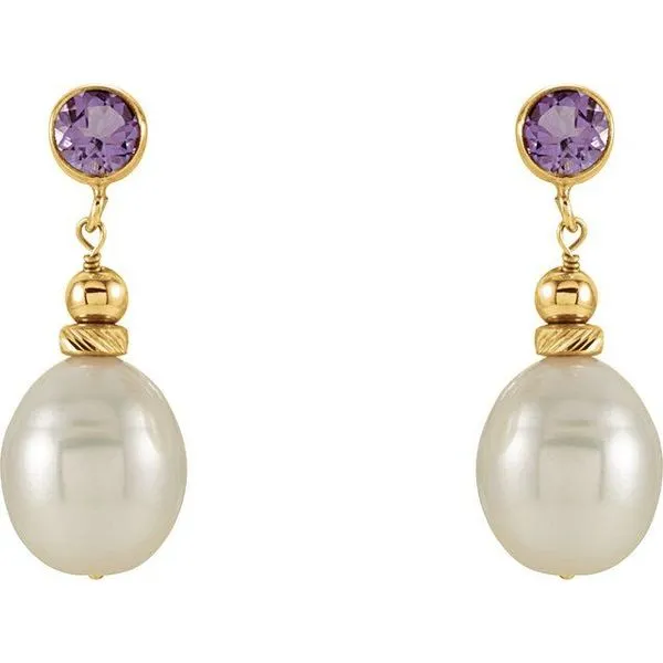 Accented Pearl Earrings Image 2 J. Meredith Jewelers Delafield, WI