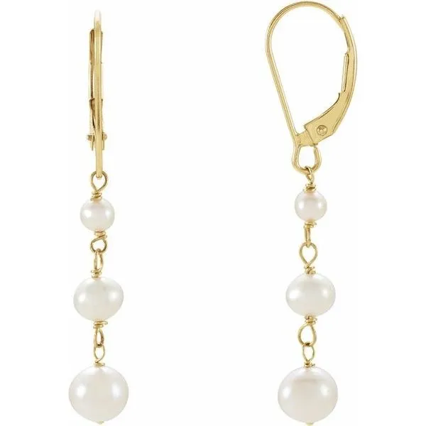 Three-Stone Pearl Earrings J. Meredith Jewelers Delafield, WI